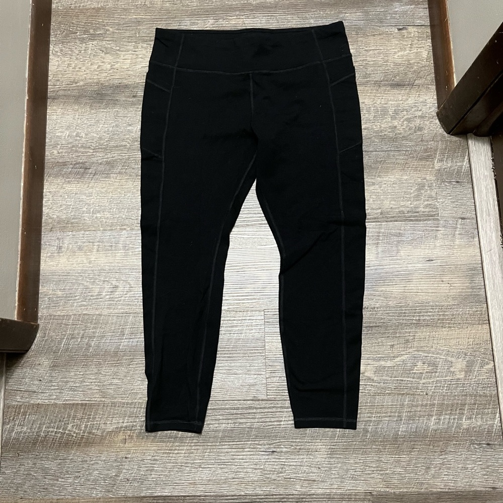 2x Cotton black leggings with pockets plus size 3 pack